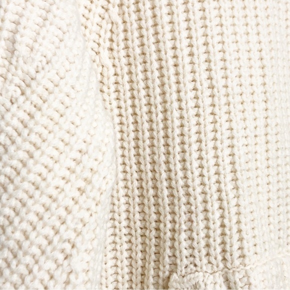 J Crew cream chunky merino wool pull over turtleneck sweater - Picture 4 of 11